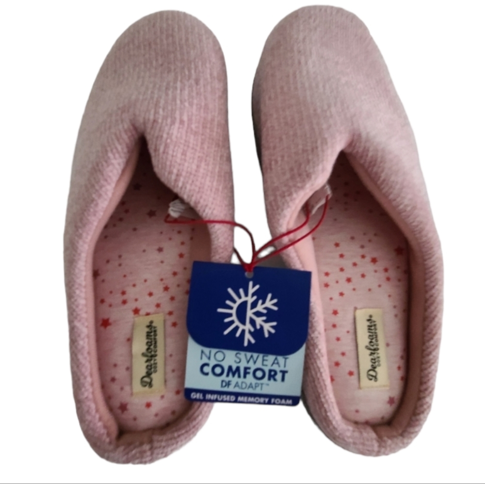 Dearfoams Women's Comfort Chenille Clog Slippers Pink Size XL 11-12